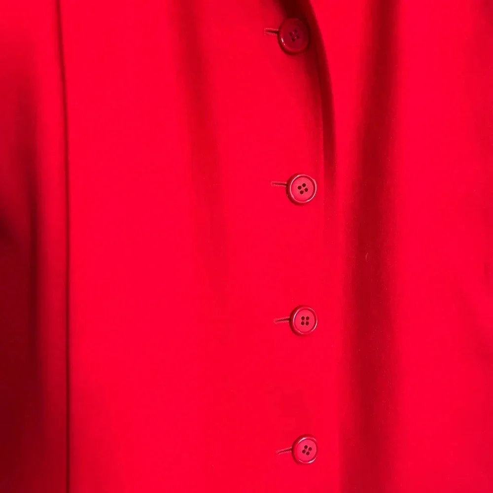 Vintage 100% Wool Red Long Women’s Coat - Picture 2 of 9